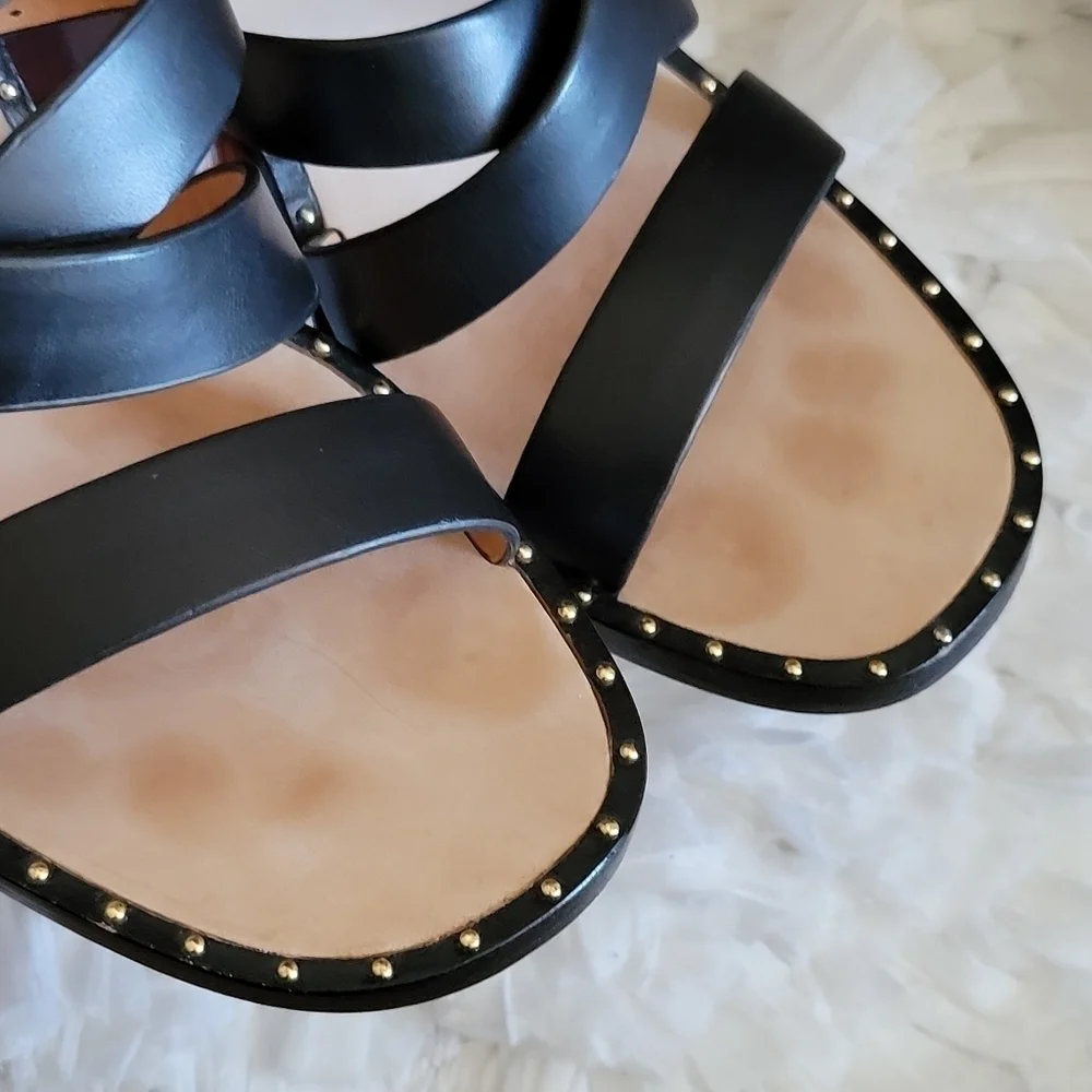 JOIE black Strappy Block Heel Sandals Summer Shoes